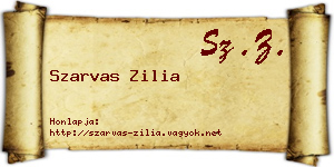Szarvas Zilia névjegykártya